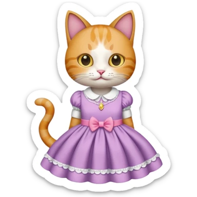 cat in a dress sticker
