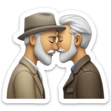 older India bearded detective  kissing older  bearded detective  sticker