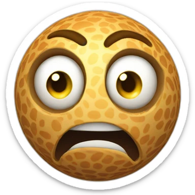 3d sphere with a cartoon fearful skin texture with big beautiful eyes sticker