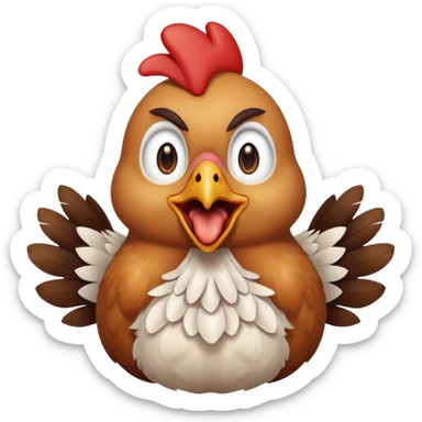 Chicken screaming sticker
