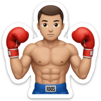 athlete in boxing gloves sticker