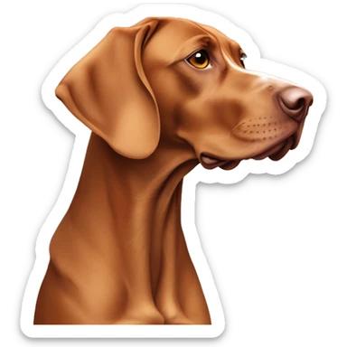 Vizsla full height aging with white fur concentrated around the nose and eyes sticker