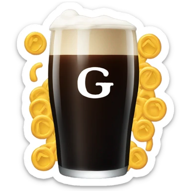 Split the G of a guiness drink sticker