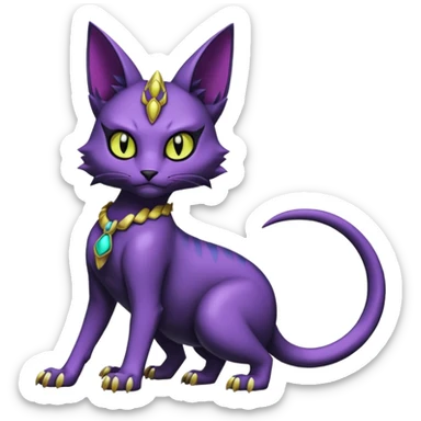  gothic edgy badass scaley Bastet-Noibat-Gatomon-Digimon-Fakémon-Pokémon-creature (full body) sticker