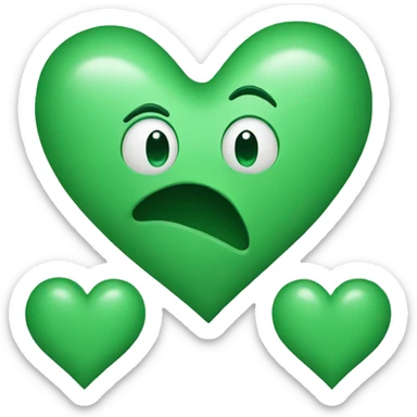A dim green heart sticker