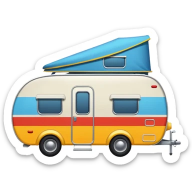 caravane vue de profil, style emoji Discord, couleurs vives, simple, sans texte sticker