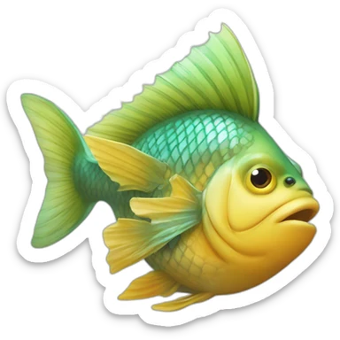poisson qui tien une manette sticker