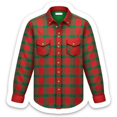 buttoned tartan shirt sticker