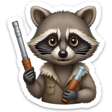 A raccoon holding a meth pipe sticker
