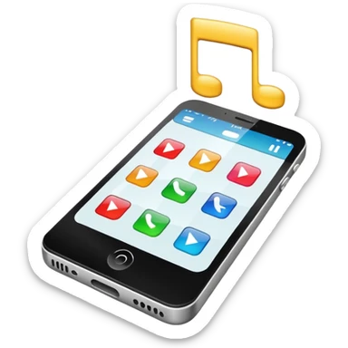 phone on a music play page sticker