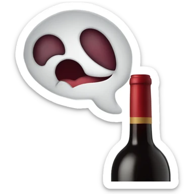 Bottle of red wine laughing  sticker