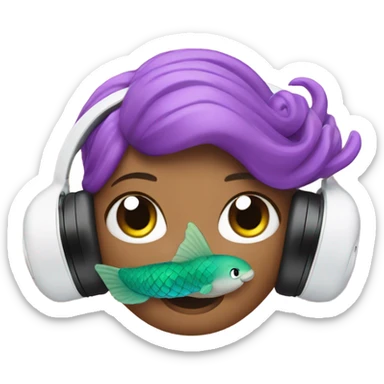 Mermaid listening to music on airpods  sticker