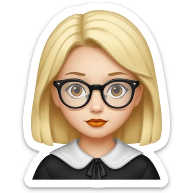 girl with hallowen costumes with glasses sticker