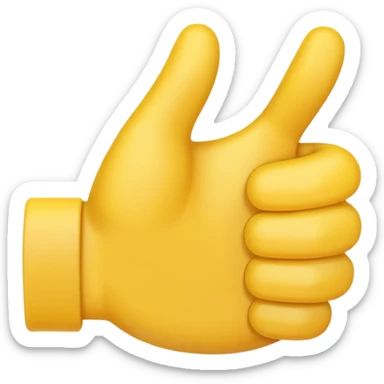 Thumbs up emoji but the thumb is tiny sticker