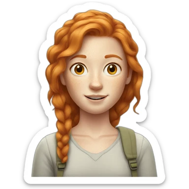 ginger girl with lots of freckles sticker
