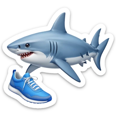 акула в синих кросовках sticker