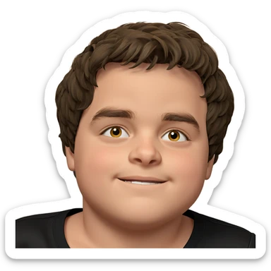 smiling boy in black shirt sticker