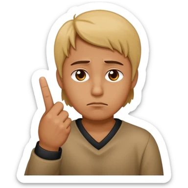 Sad face WITH A middle FINGER sticker