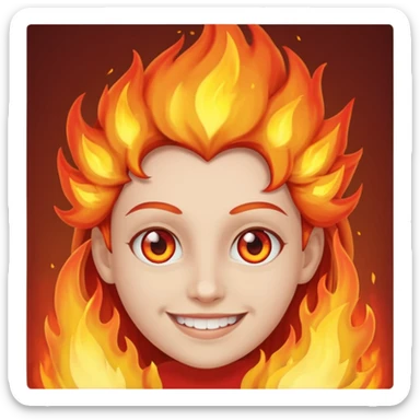 Smile with fire eyes  sticker