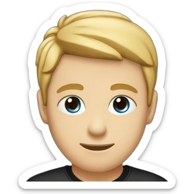 the white guy with blue eyes in the black cap and black t-shirt sticker