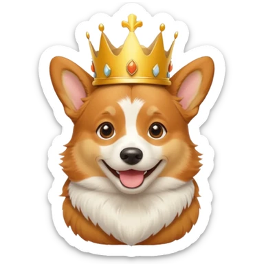 Corgi with crown sticker