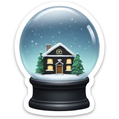 black snow globe sticker