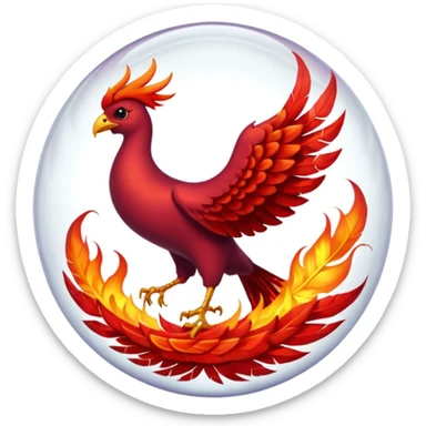 A phoenix inside a clear crystal ball sticker