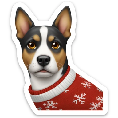 Dog with Christmas sweater sticker