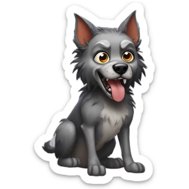 Spider dog as a werewolf sticker