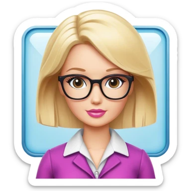 blonde librarian barbie sticker