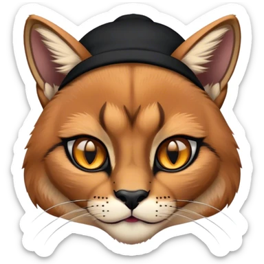 Caracal with beanie sticker