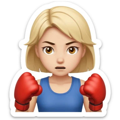 girl fighthing sticker