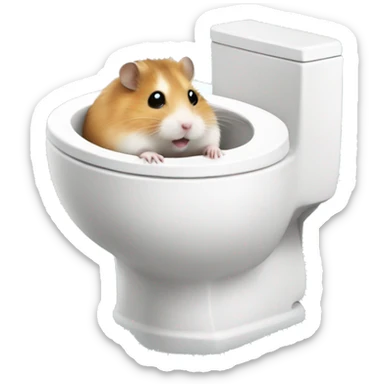 hamster in toilet sticker