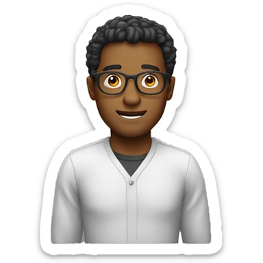 man withnerd glas sticker