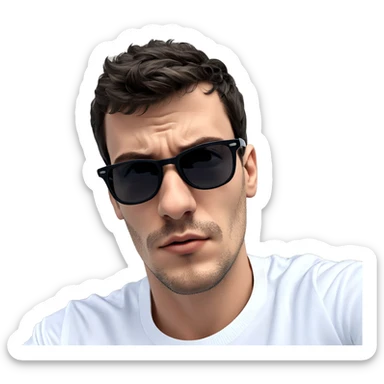 cool guy in white shirt sticker