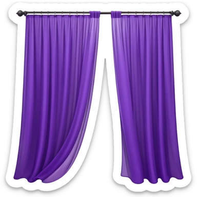 purple curtains open modern sticker
