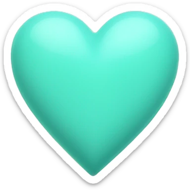Pastel Turquoise heart sticker