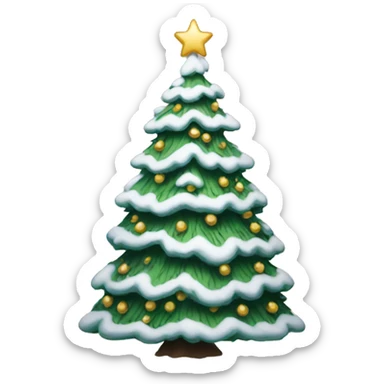 christmas tree with snow on it sticker