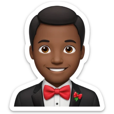 zenci ,siyah saçlı krımızı papyonlu adam sticker