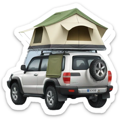 4wd car with roof top tent  sticker
