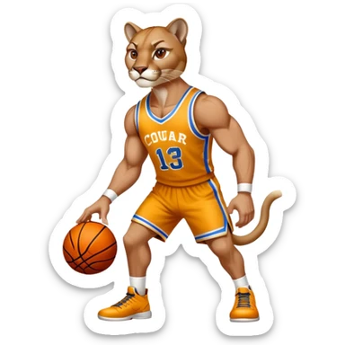 Cougar basketball  sticker