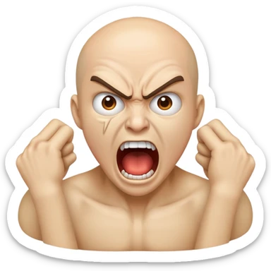 Angry gut holding neck screaming  sticker