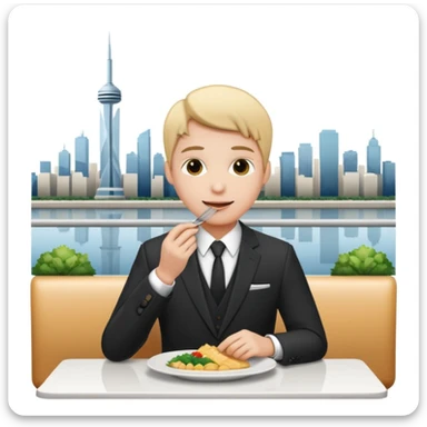 someone who eats in restaurants high above the city with the city on the background
 sticker