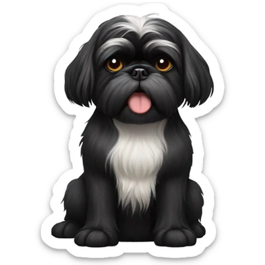 Black Shih Tzu expressing disgust sticker