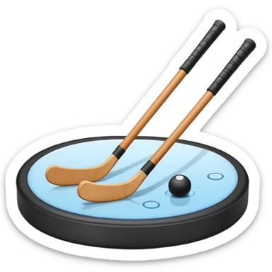 hockey stick and puck sticker