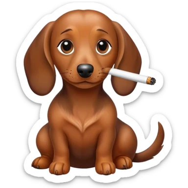 Miniature dachshund smoking sticker
