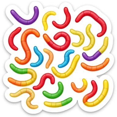 Gummi worms sticker