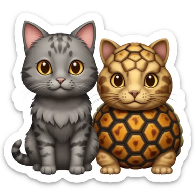 Grey cat and a tortoise shell cat sticker