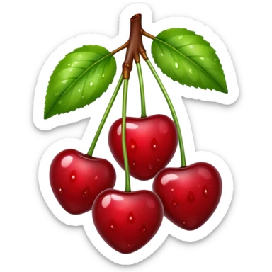 wet dripping cherries sticker