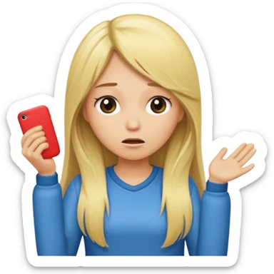 blonde cartoon girl long hair asking for a timeout sticker